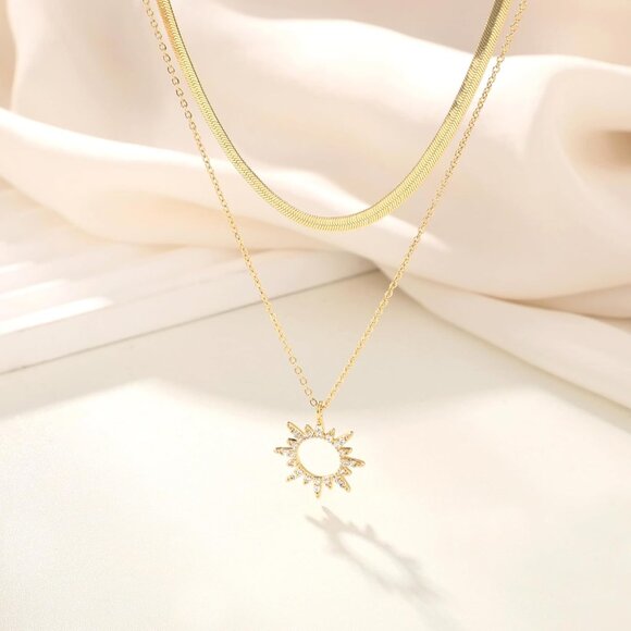 Gold Necklace for Women Dainty Chunky 14K Gold Plated/Sliver Plated Chain Neckla - Picture 9 of 9